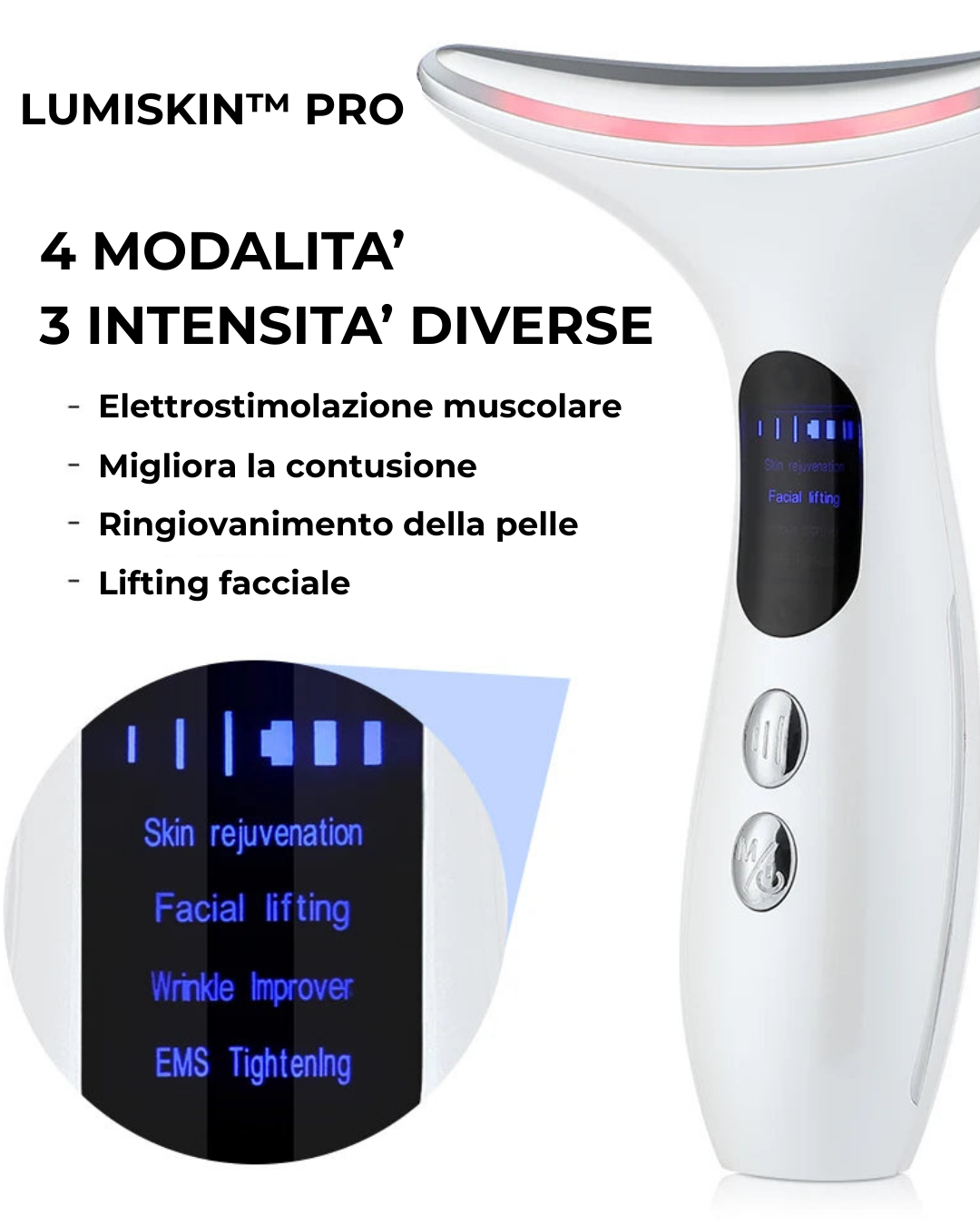 LUMISKIN™️ PRO - EMS con Led per Viso & Collo | Bellezza & Skincare Avanzata