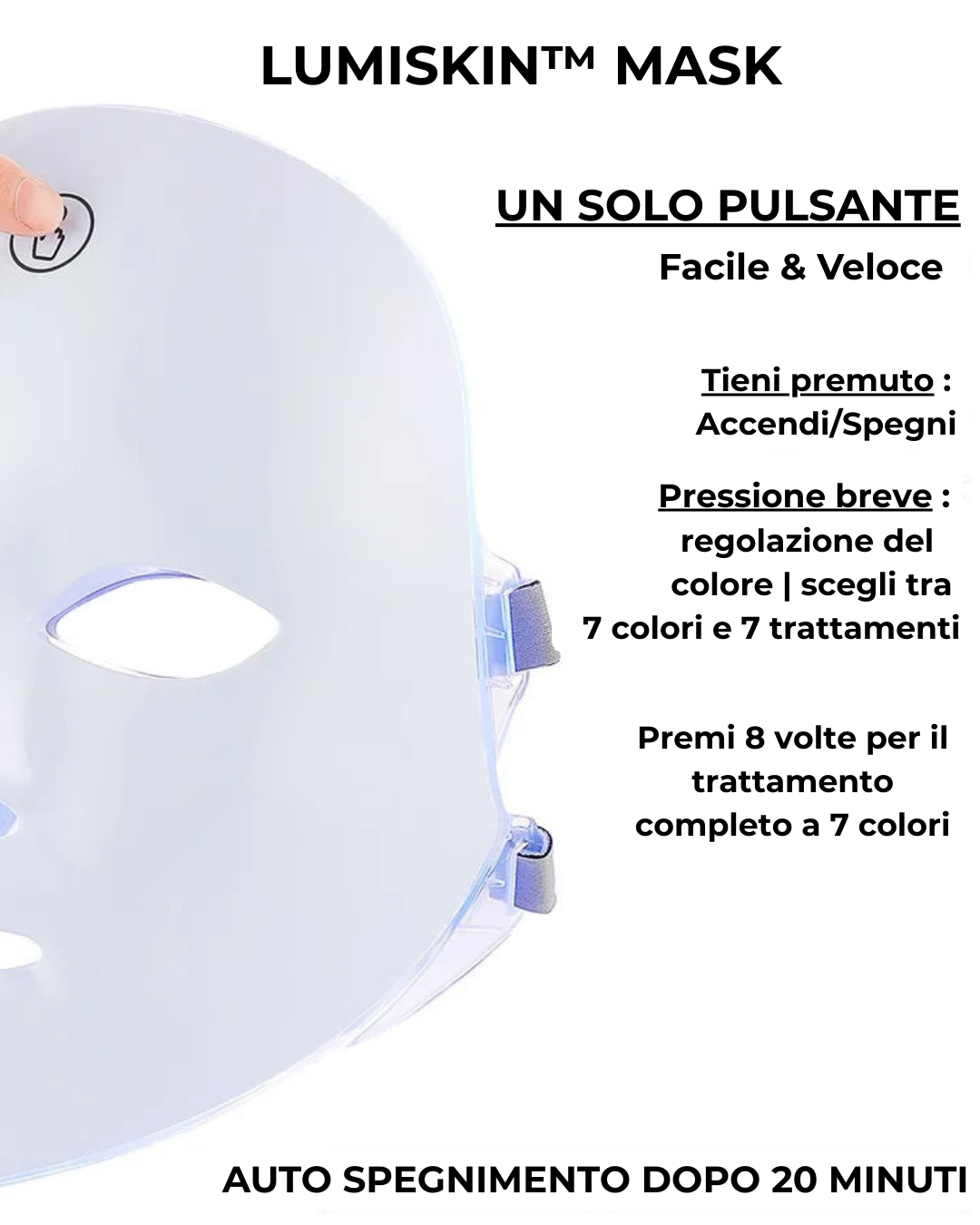 LUMISKIN™️ MASK - Maschera Fototerapia LED 7 trattamenti