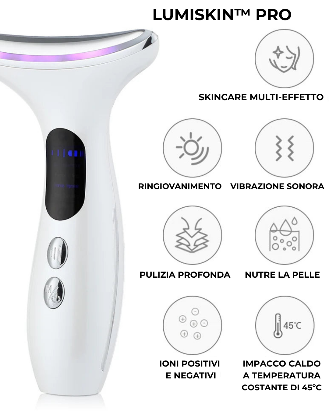 LUMISKIN™️ PRO - EMS con Led per Viso & Collo | Bellezza & Skincare Avanzata